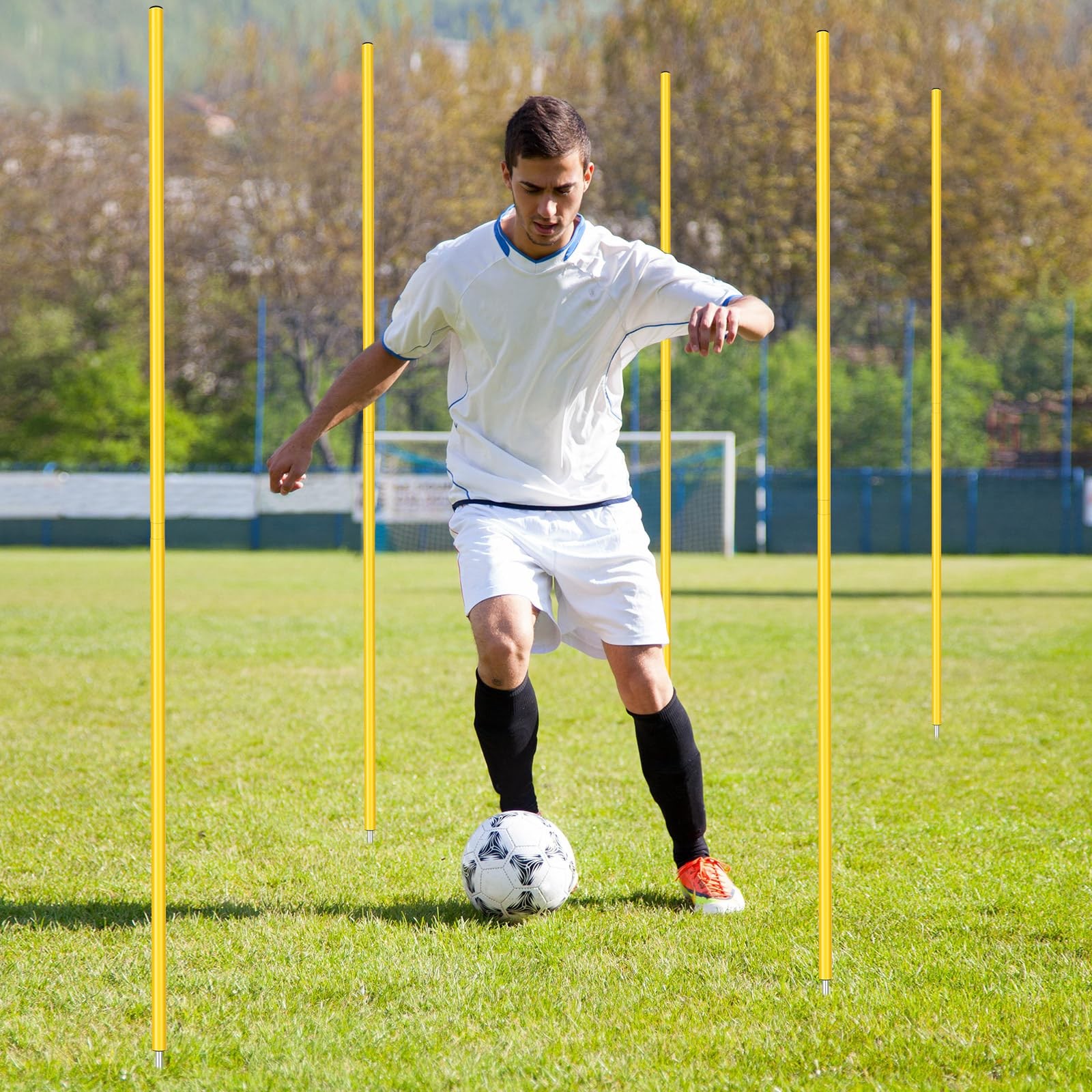 Training Agility Poles 5ft Forza Slalom Adjustable Soccer Training Poles Socc...