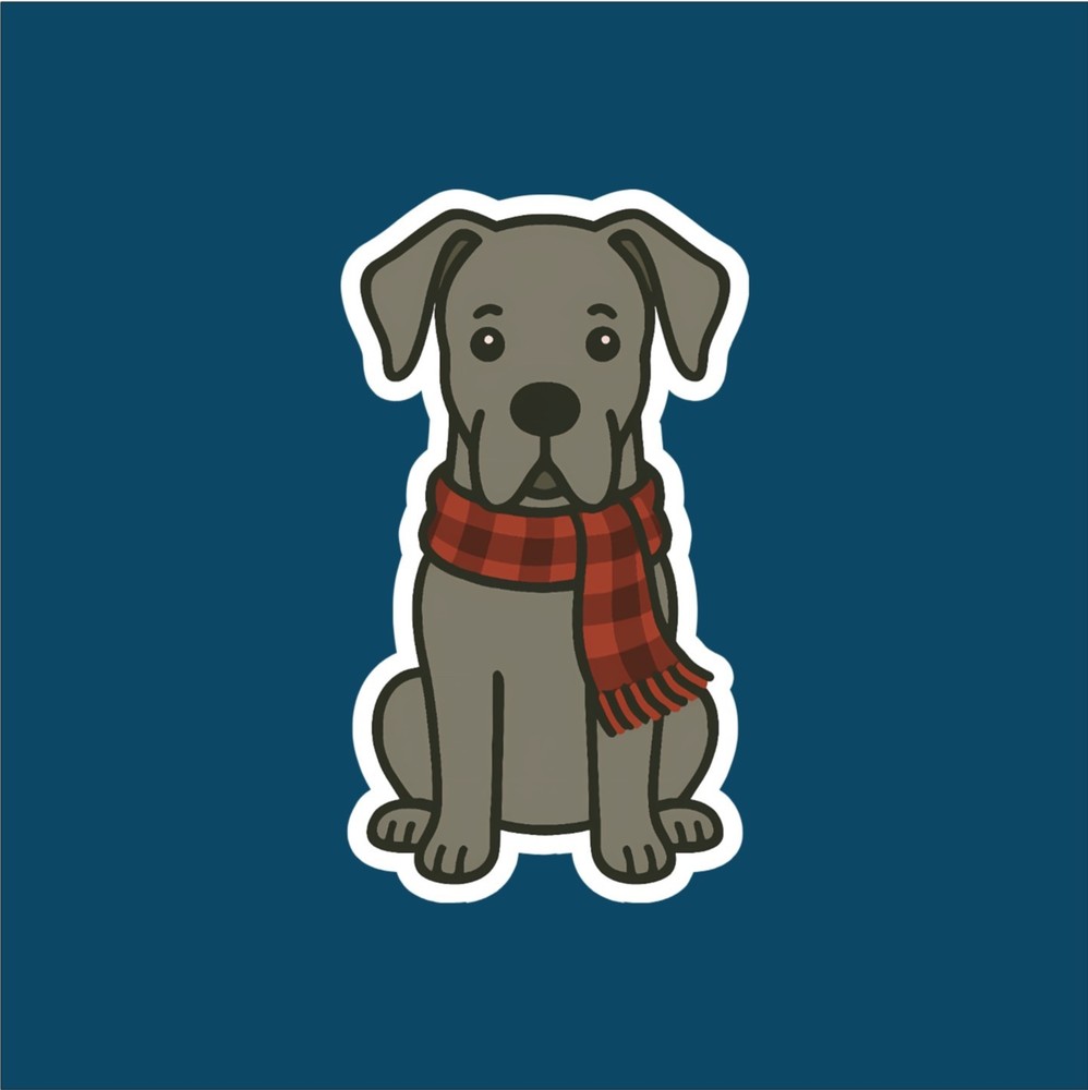 Great Dane in Scarf Sticker