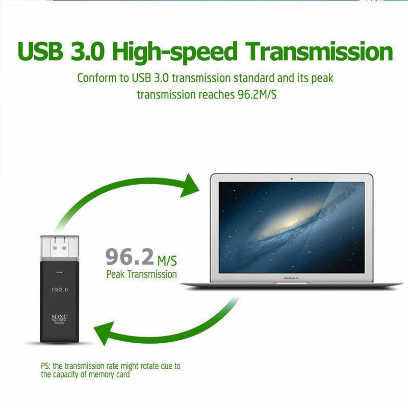 USB3.0 HighSpeed Memory Card Reader Adapter for Micro SD SDXC TF T-Flash US