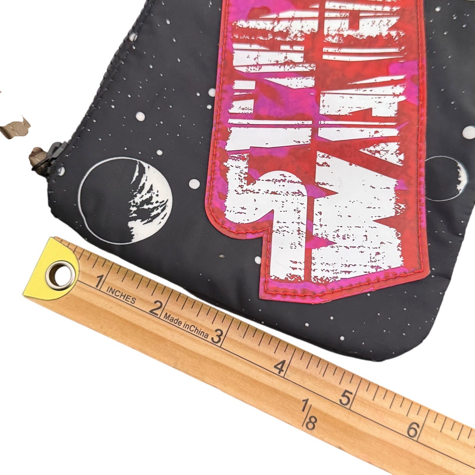 Disney Parks Star Wars Lightspeed Small Wristlet Galactic Planet Black Red