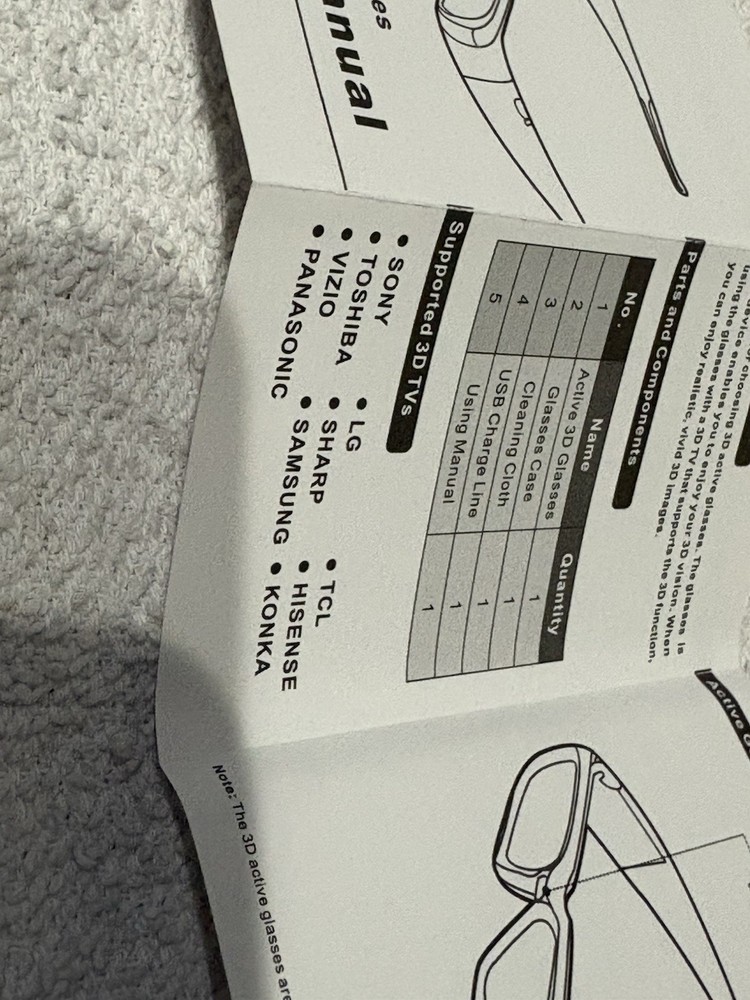 2x 3D Glasses 3D TV Eyewear Active Shutter