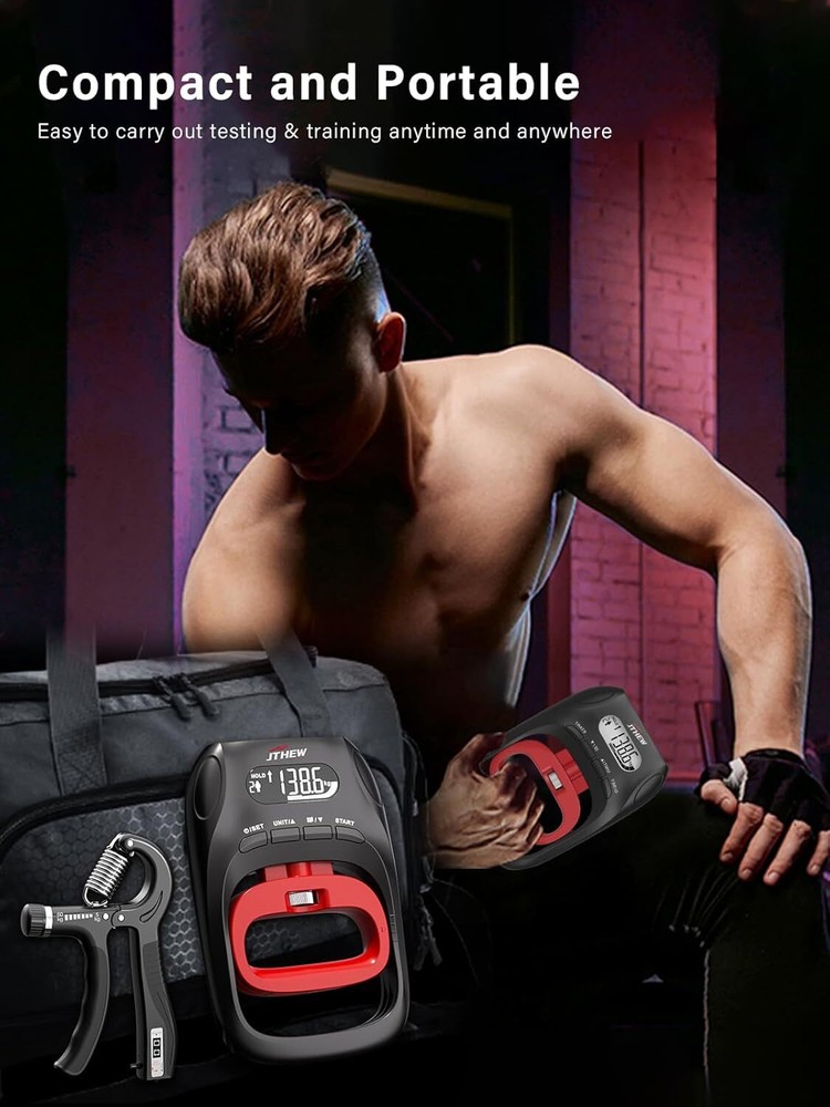 Grip Test Trainer - 400 lb/180 kg Electronic Hand Dynamometer and Adjustable