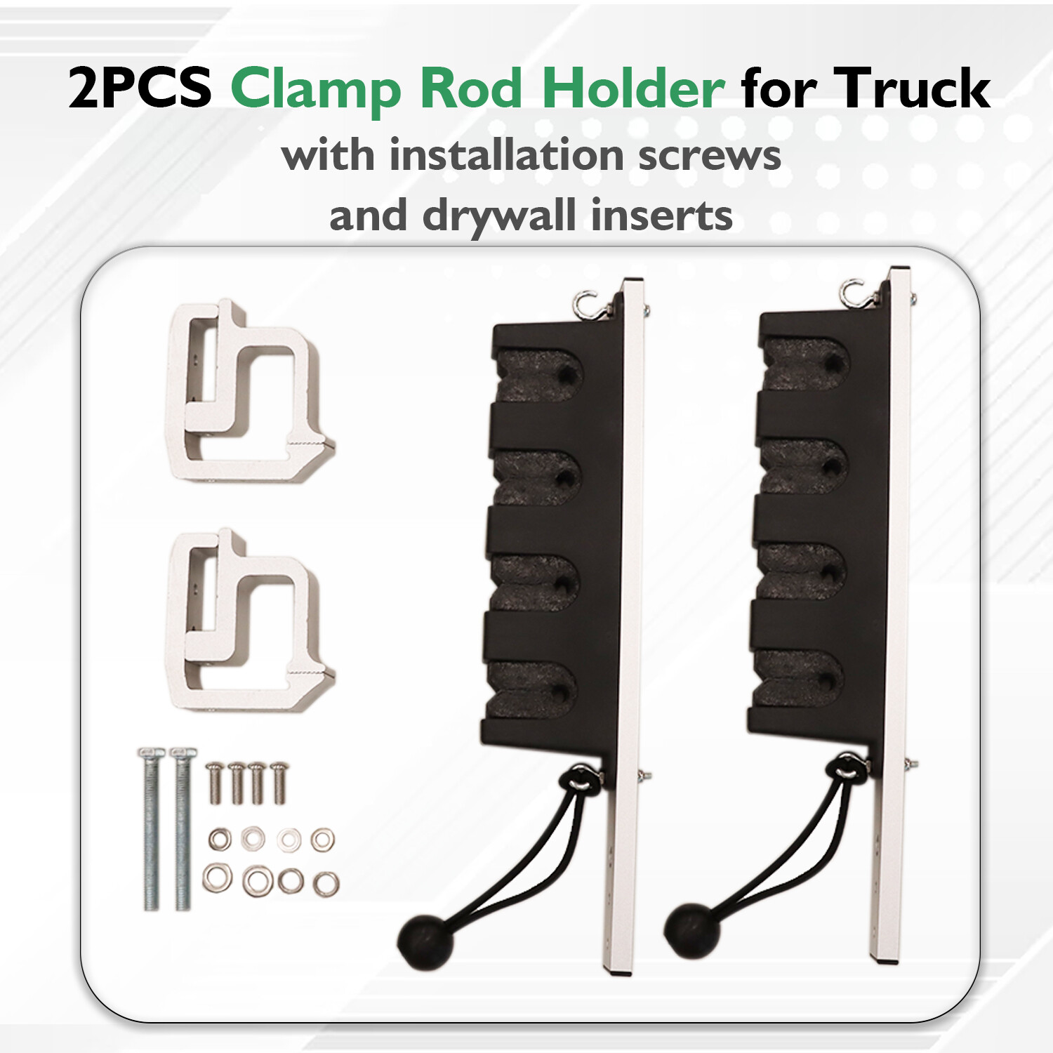 ELITEWILL Aluminum Clamp on Fly Fishing Rod Holders for Truck Bed, Holds Fishing
