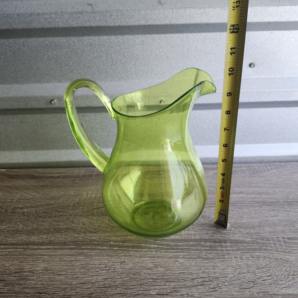 Clear Green Plastic 10" Pictcher