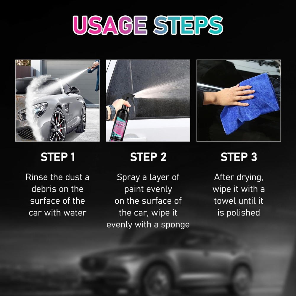 Multi-Functional Coating Renewal Agent, 3 in 1 Ceramic Car Spray,...