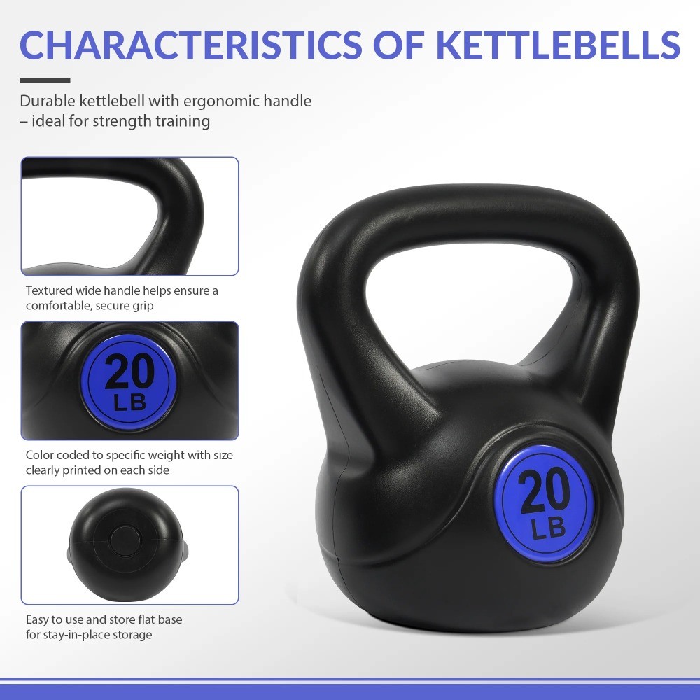 Adjustable Sand-Filled Kettlebell Set, Black