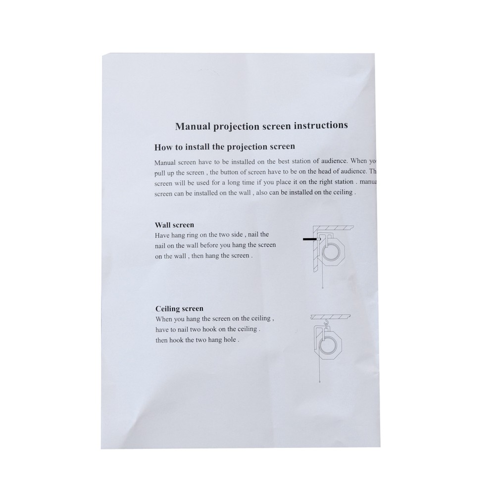 120'' Projector Screen Projection Screen Manual Pull Down HD Screen 1:1 Format