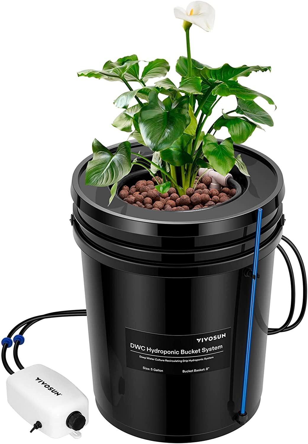 VIVOSUN DWC Hydroponics Grow System,1 /2/4/8 Bucket With Top Drip Kit, 5-Gallon