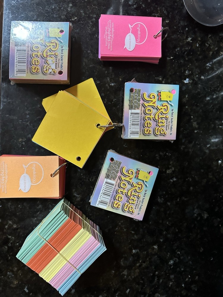 Bright Colors Ring Notes Great Flash Cards