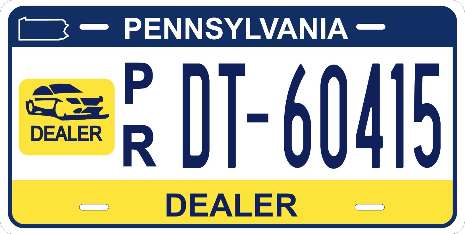 Pennsylvania  Dealer  Novelty Custom License plates Auto