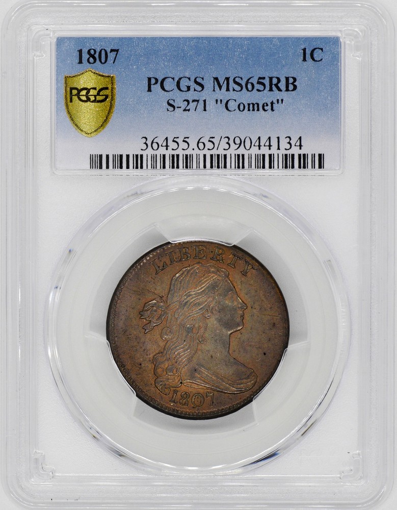 1807 DRAPED BUST 1C PCGS MS 65 RB