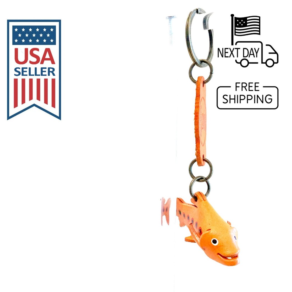 Sea Trout Handmade Leather Keyring