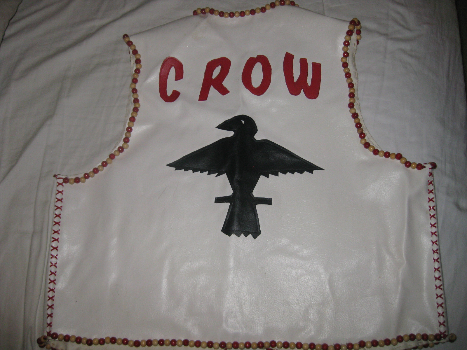 2 leather vests w/beads-Adult & Child-Crow-Powwow Regalia-1970s-Missouri Nation