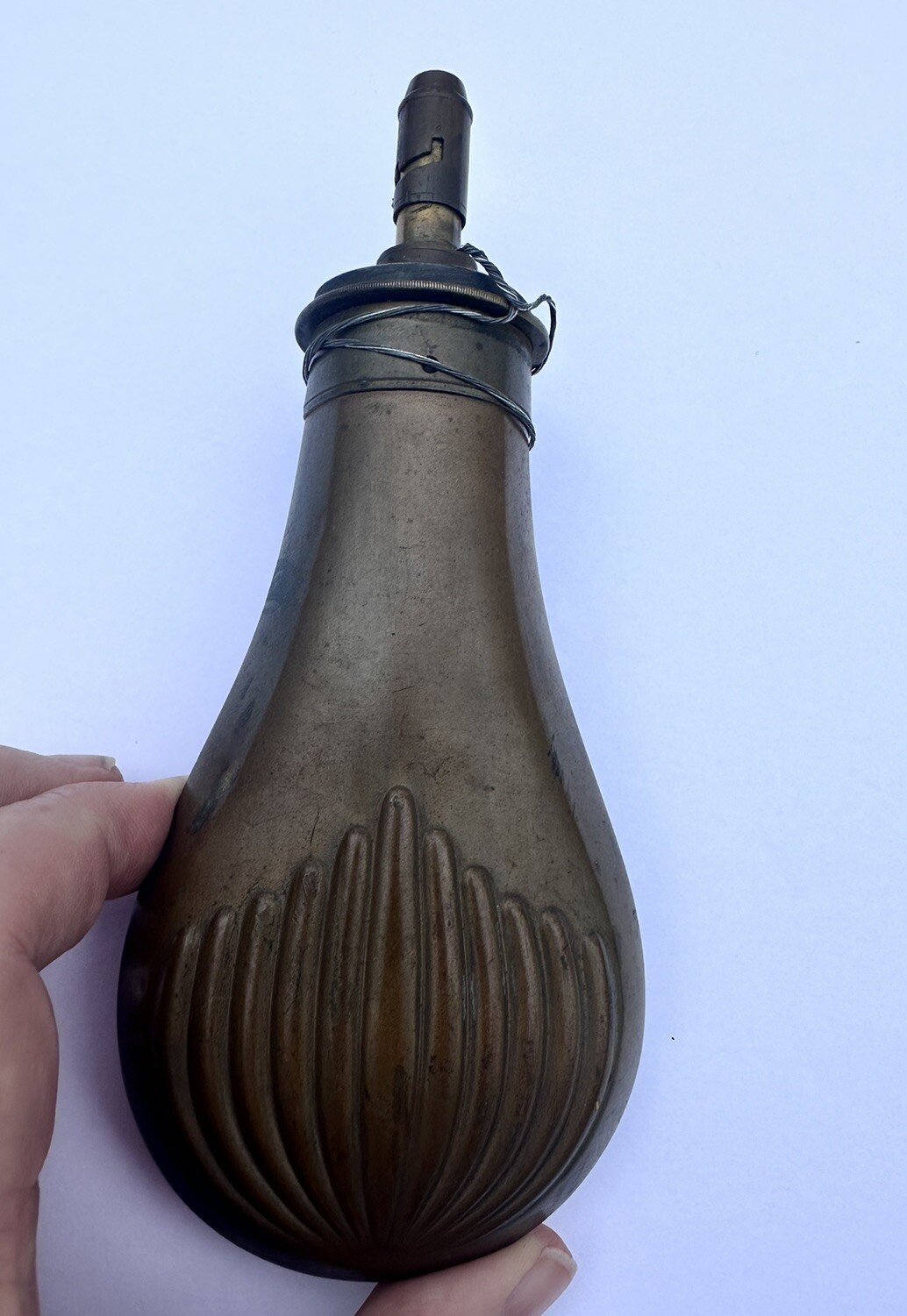 Medium size Pistol Flask with a clamshell design- Very good condition