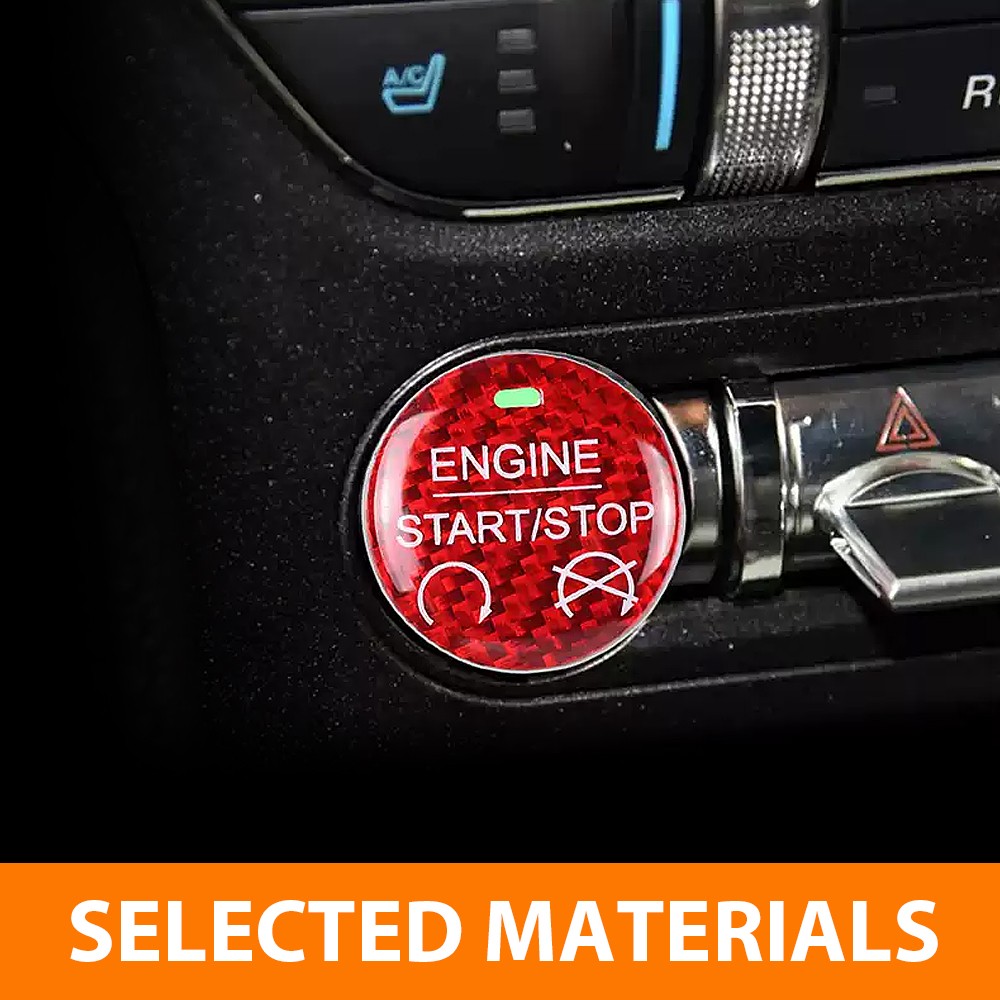 Carbon Fiber Engine Start Stop Button Switch Cover Trim For Ford Mustang 2015+🚘