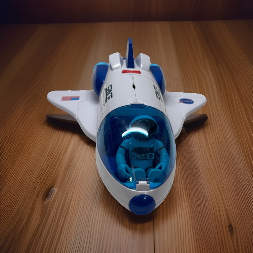 9” Space Shuttle Ship, Pilot, Lighted Engines Sound, By Play Mind, Works