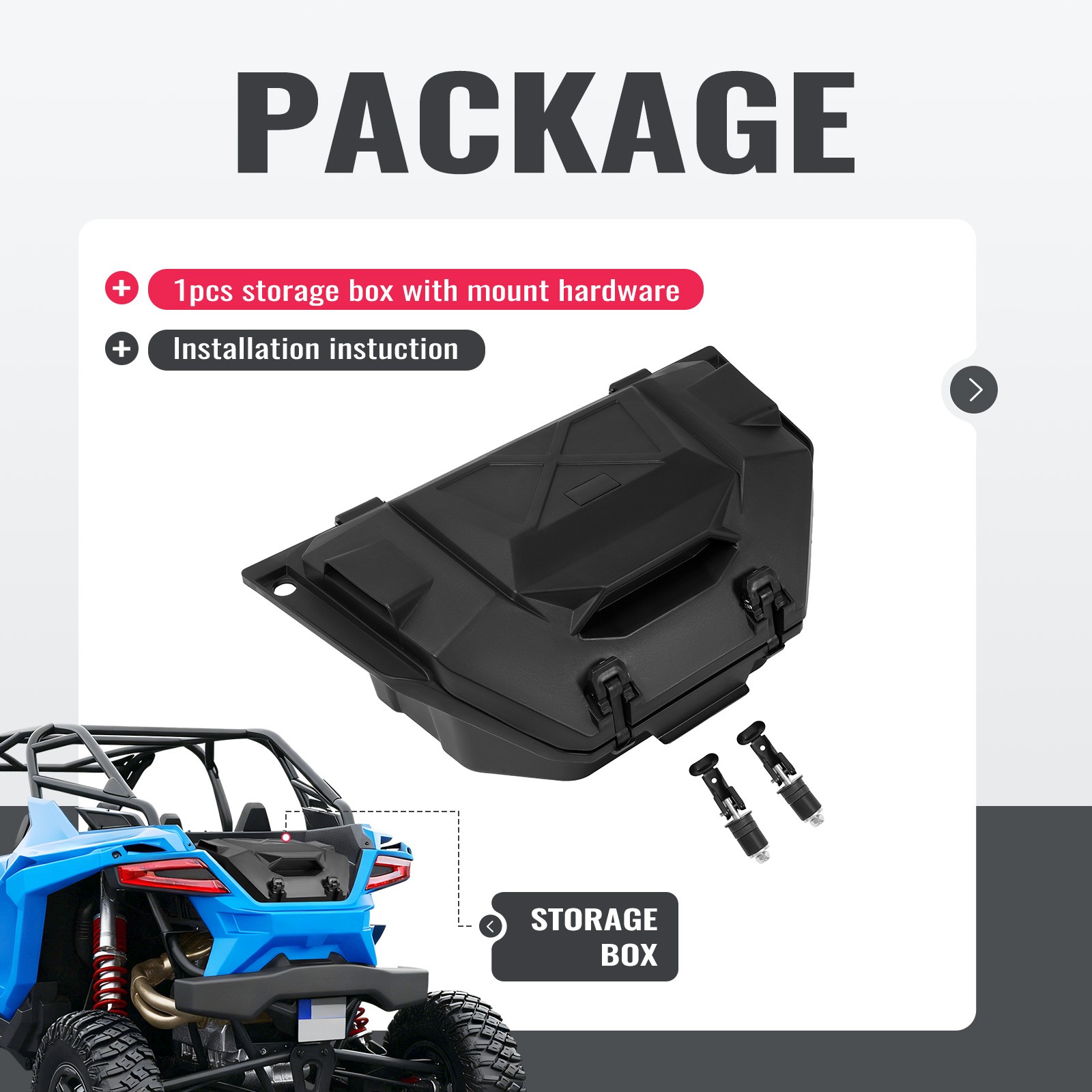 36QT Rear Cargo Box Tool Storage Box For Polaris RZR Pro R 4 2022-2025 #2884236