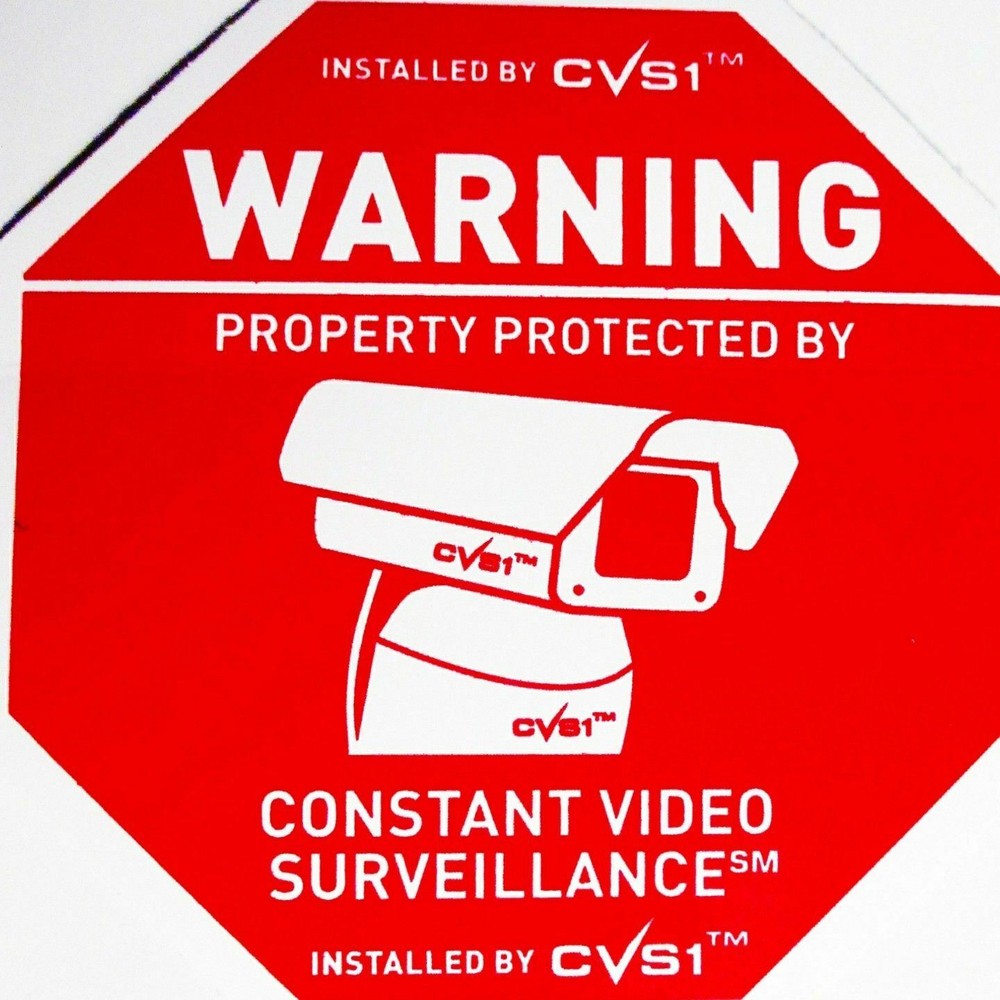 6 Security Camera CCTV Surveillance Warning Home Security Decals STATIC CLING
