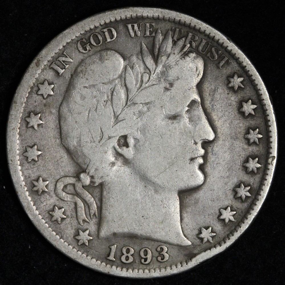 1893 Barber Silver Half Dollar VF E345 ORHV