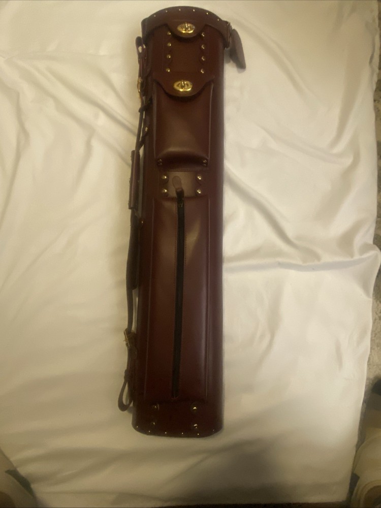 Pool Case 3x7 Inverted Leather Cowboy Case - Brown