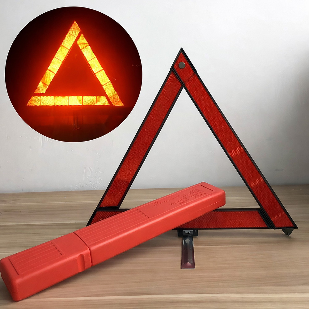 Large Reflective Warning Triangle Car Breakdown Emergency Hazard Foldable EU Saf