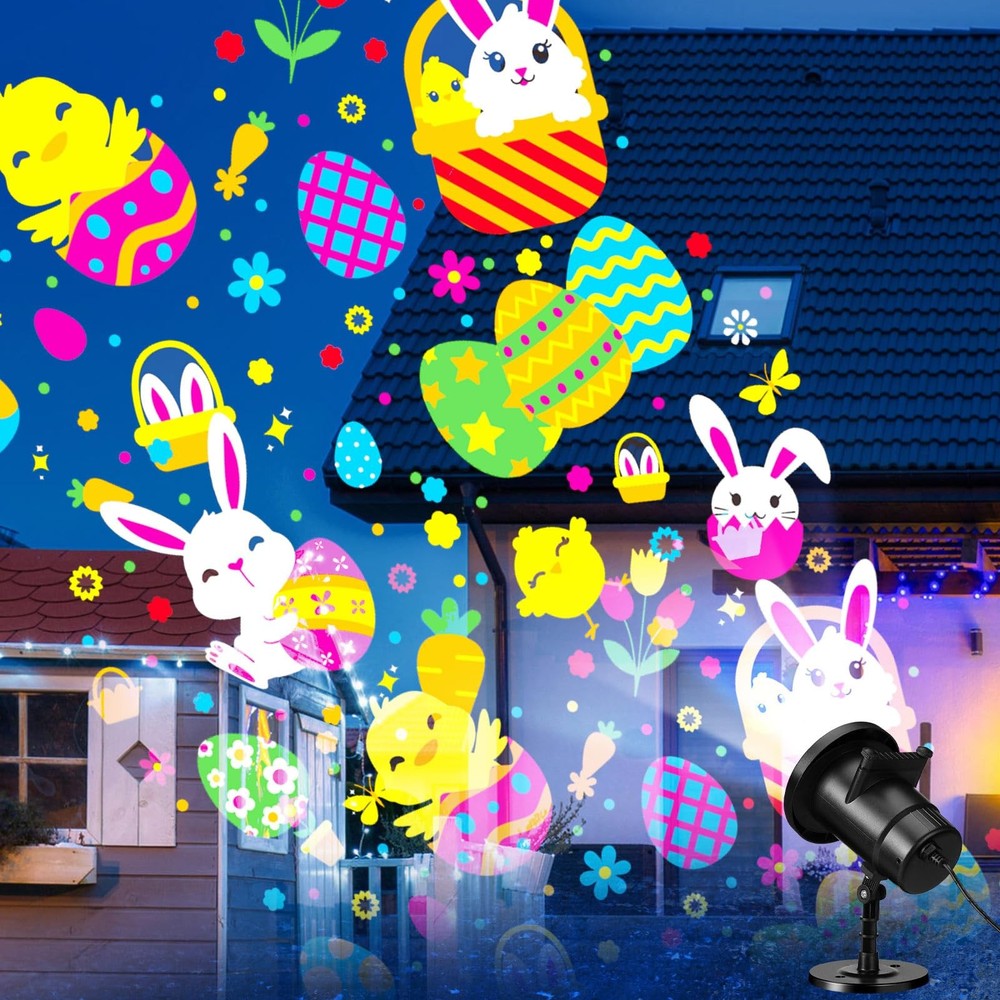 Lingvee Easter Decorations Projector Lights LED Projector Lights Outdoor with...