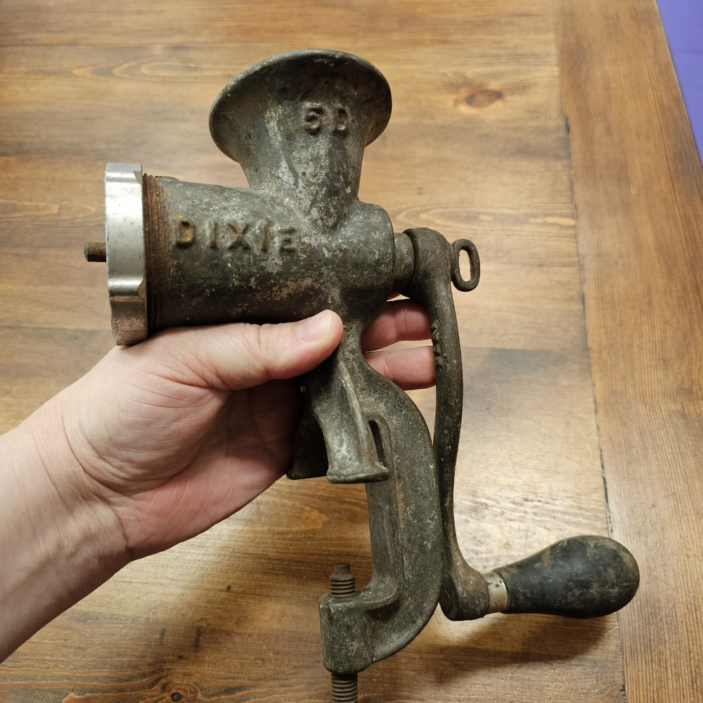 Vintage Dixie Meat Grinder Counter Mounted 5D