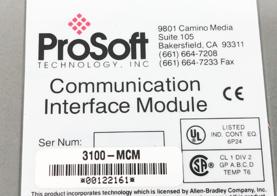 ProSoft 3100-MCM Communication Interface Module for Allen Bradley PLC 5
