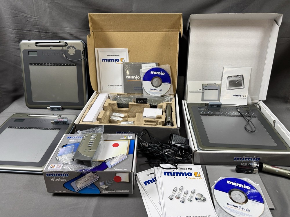 Mimio Bundle - Pads, Wireless Transmitters, Pens, Software, Etc - Not Tested