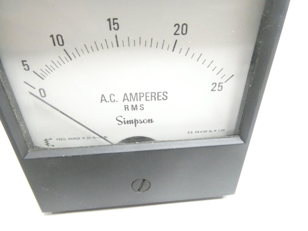 Simpson 2153 Panel Ammeter 0-25a Amp