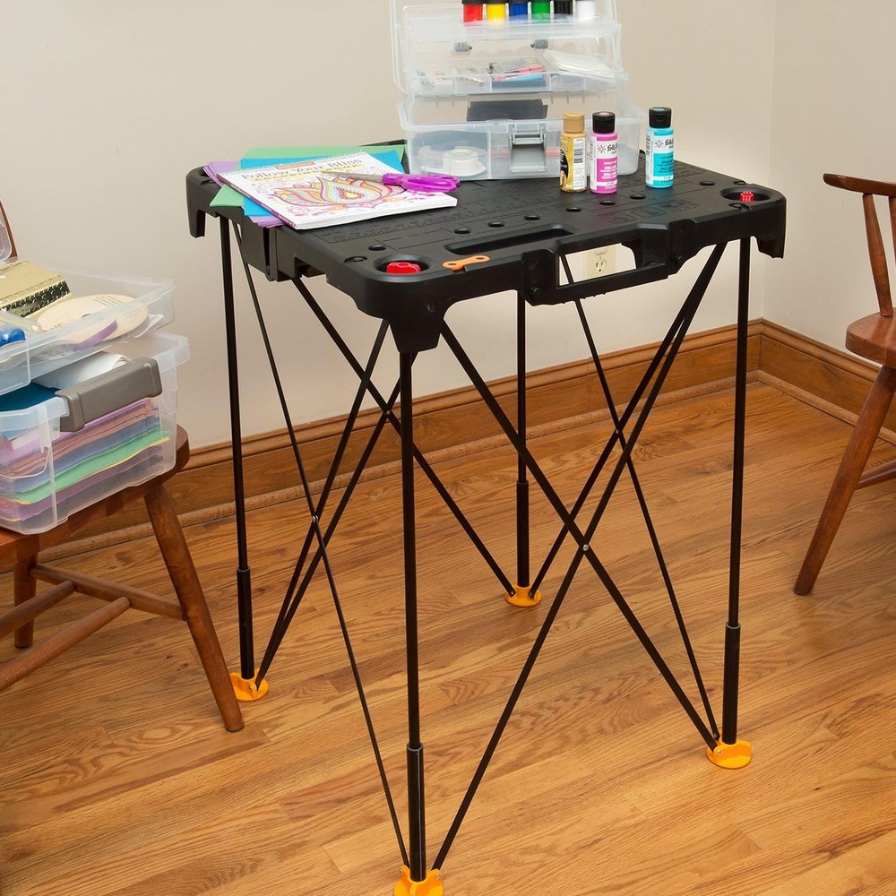 Folding Work Table, Portable All-in-one Work Bench