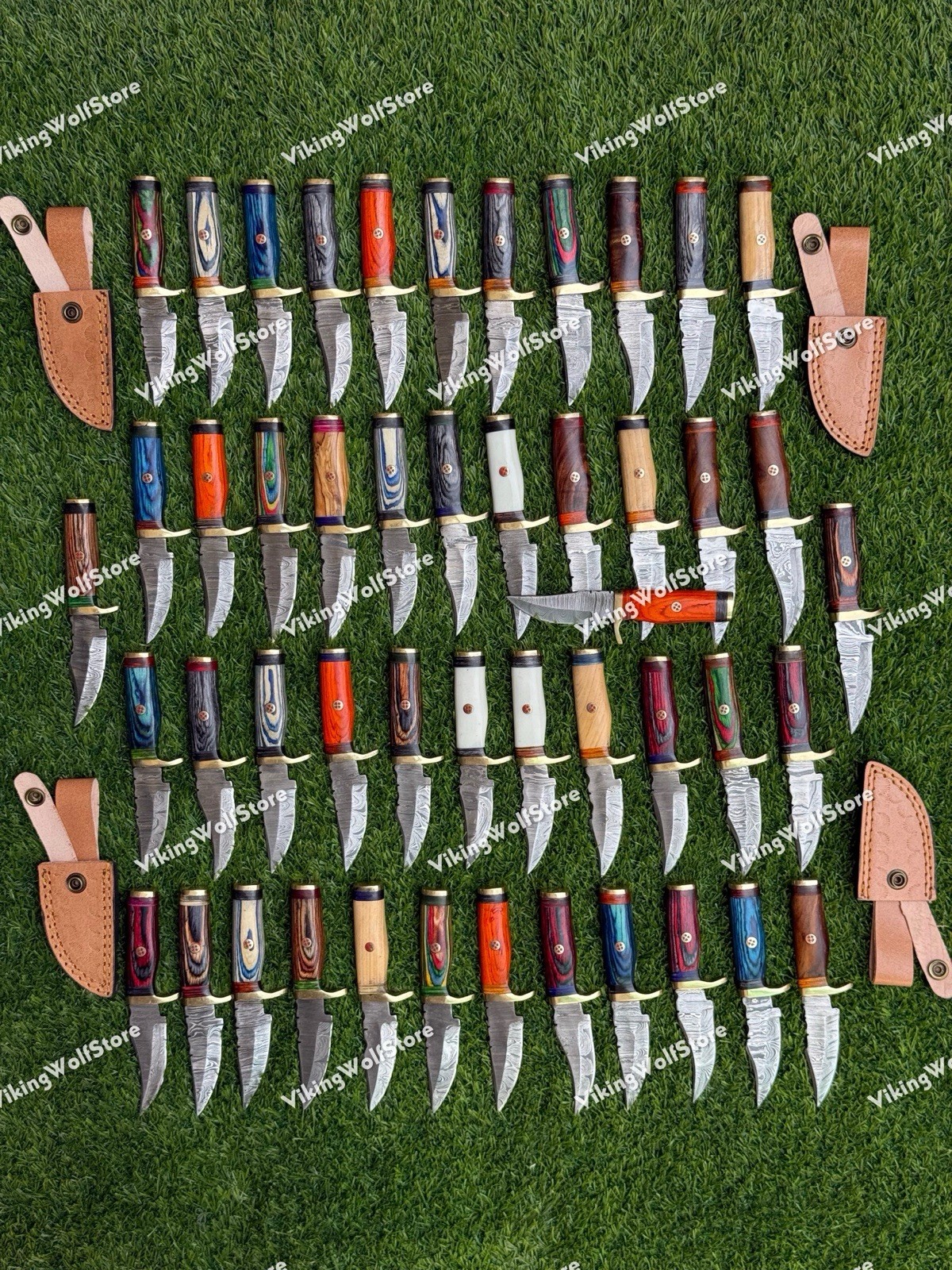 20 Pcs of CUSTOM HANDMADE 6"inch DAMASCUS STEEL CAMPING & HUNTING KNIVE FROM USA