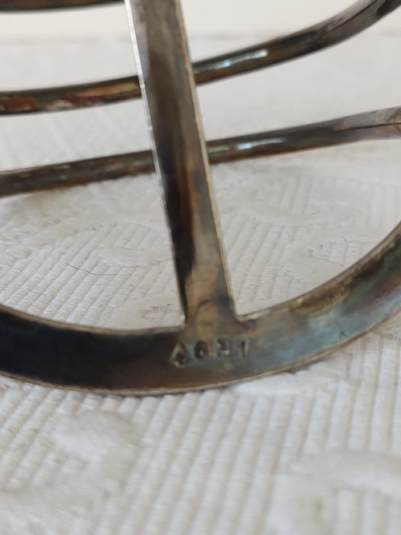 VTG ~ Toast Rack ~ Silver Plate ~ 6 Slice ~ Hallmarked Heavy ~ Letter Holder