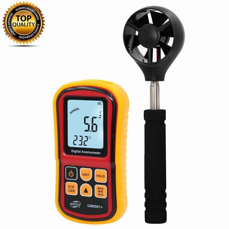 Digital Handheld Anemometer Wind Speed Meter Thermometer Sailing LCD