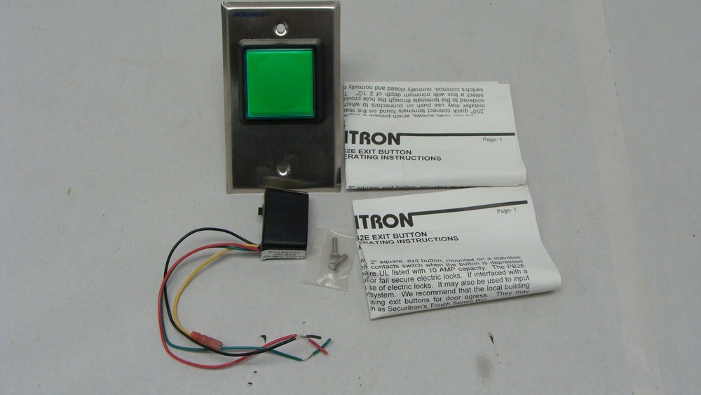Securitron PB2E Push Button 2" square single gang request to exit NEW NOS