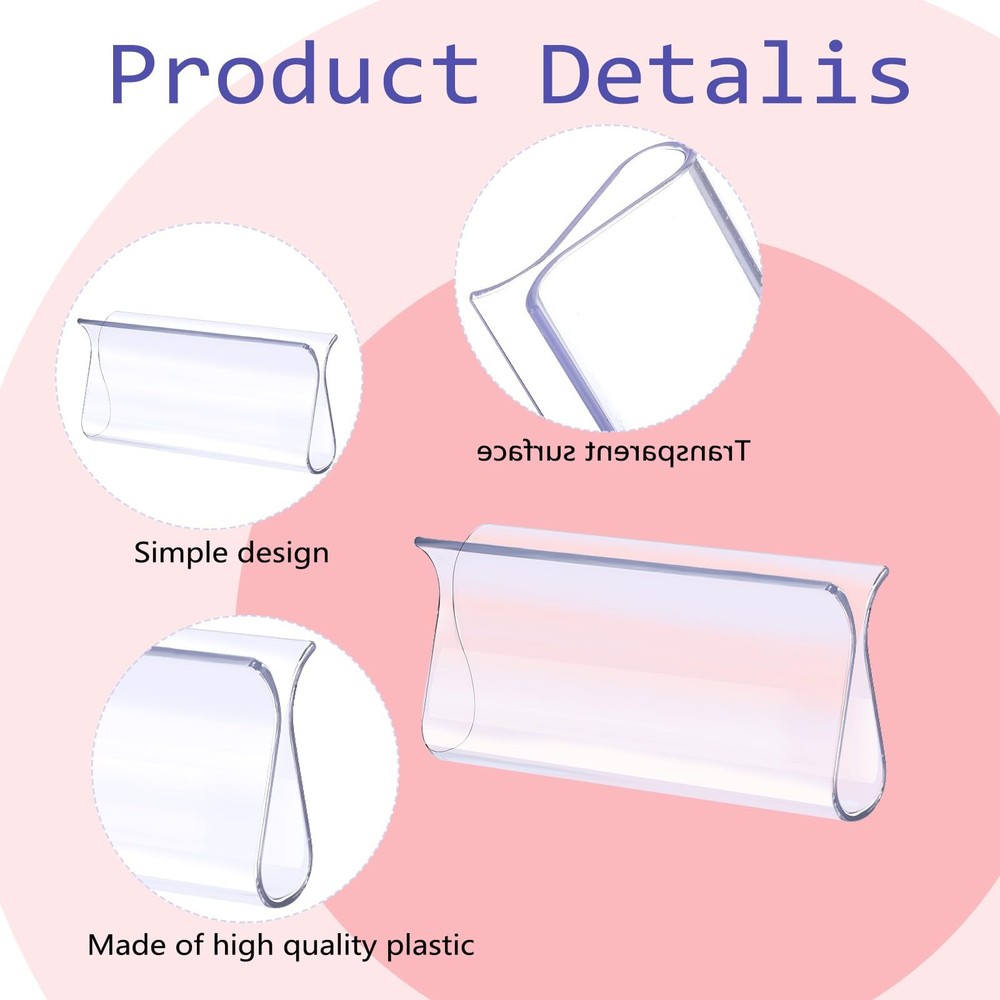 4 Pack Clear Plastic Window Shade Pulls – Transparent Roller Shade Hem Bar Ha...