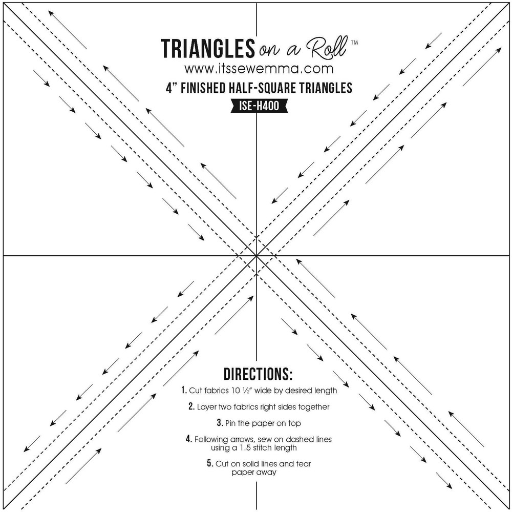 Half-Square Triangles On A Roll 50' 4" Finished Size