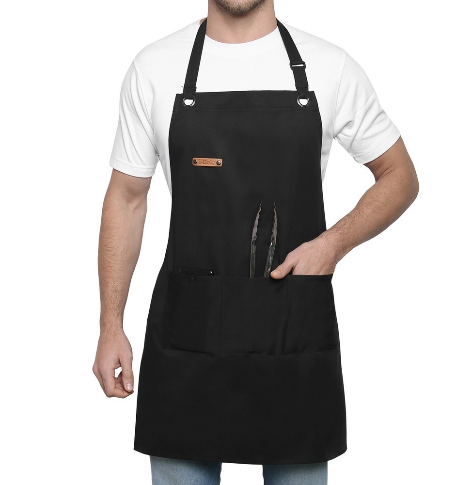 Professional Grade Chef Apron, Cotton and Polyester, Adjustable,  Kitchen, BBQ