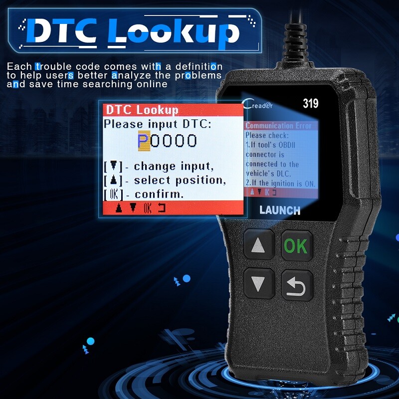 LAUNCH Automotive OBD2 Diagnostic Scanner Car Check Engine Light OBD Code Reader