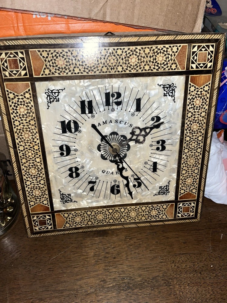 damascus wood inlay clock Working