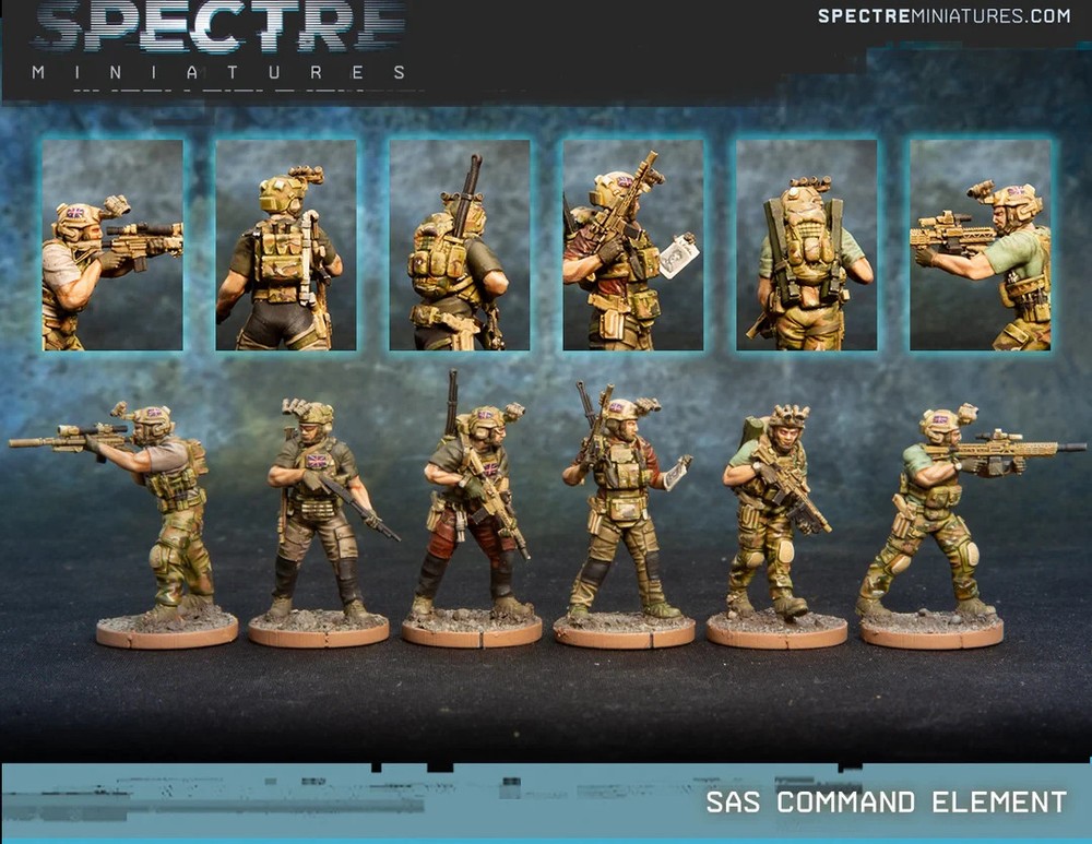 Spectre Miniatures SAS Command Element Unassembled Unpainted