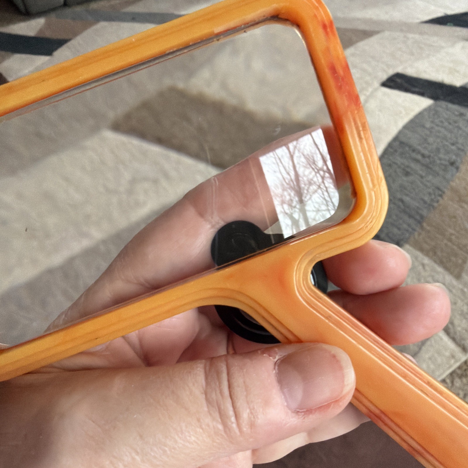 Vtg. Bausch & Lomb Light Butterscotch Art Deco Faux? Bakelite Magnifying Glass