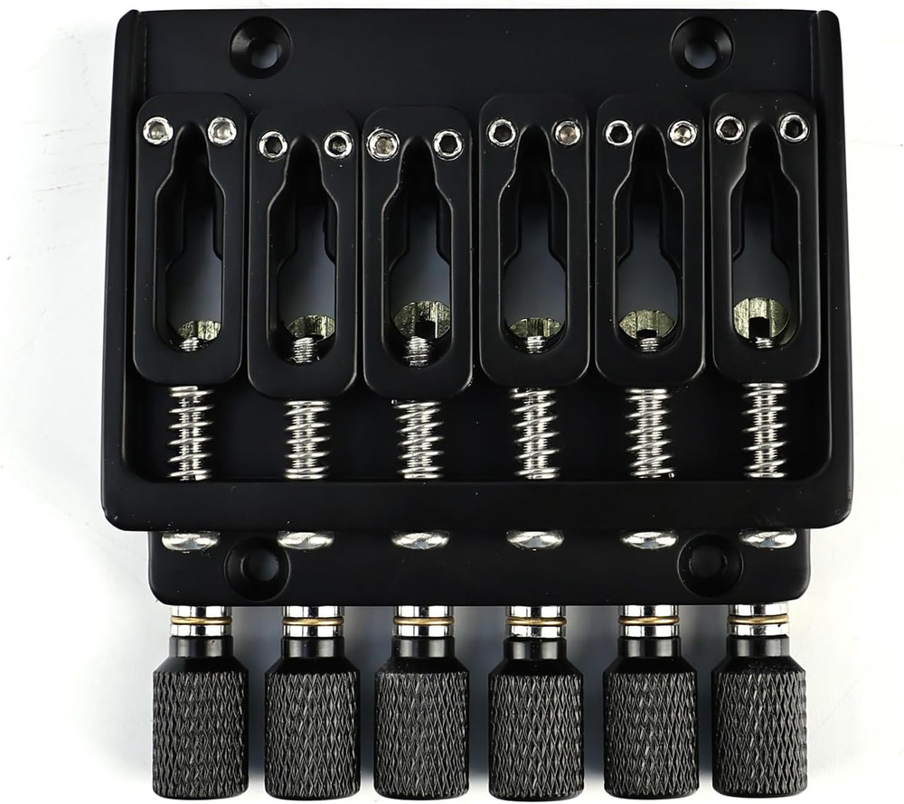 Black 6 String Headless Guitar Bridge Tremolo System