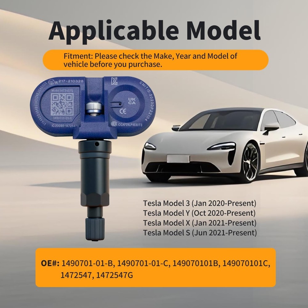 Bluetooth TPMS Sensor for Tesla Model 3, Model Y, Model S, Model X 2020-2025,...
