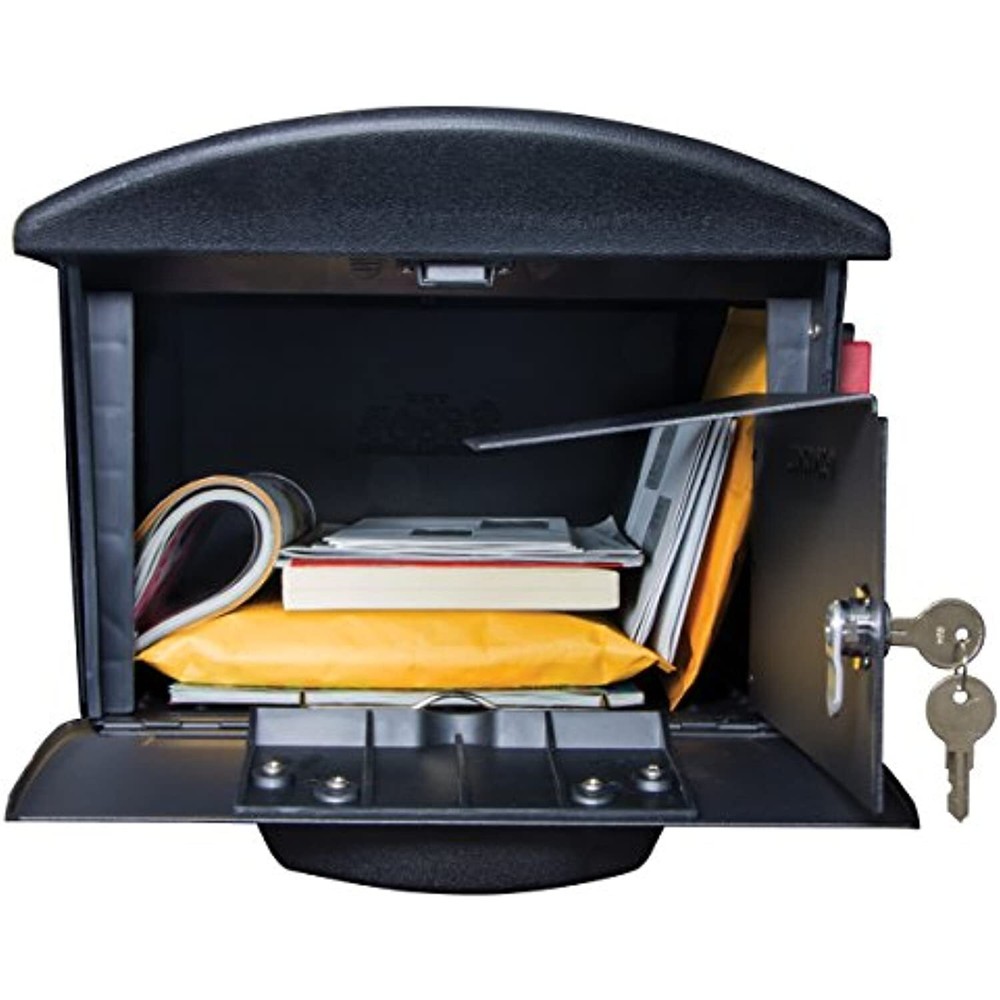 Gibraltar Mailboxes Mailsafe Large Capacity Rust-Proof Plastic Black, Post-Mount