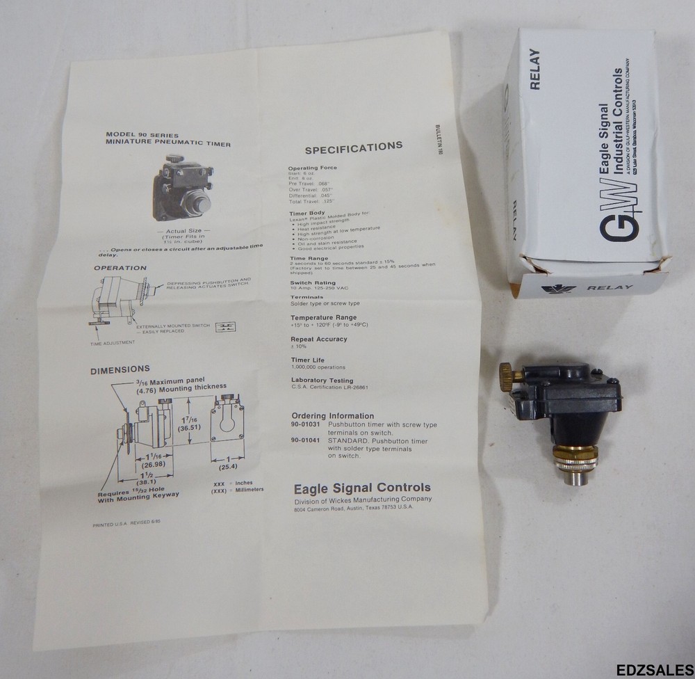 Rofu Key Switch 9222 Plate Accessory w/Pneumatic Timer Delay