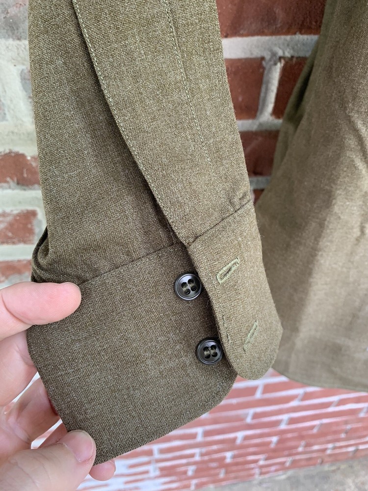 ORIGINAL WWII US ARMY OFFICER Wool Chocolate DRESS SHIRT- Patch - Medium?