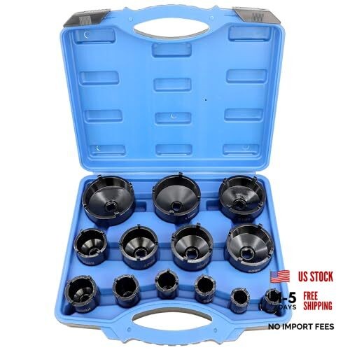 13pc Spindle Nuts Socket Kit Ball Joints Axle Locknut Remove Install Locking