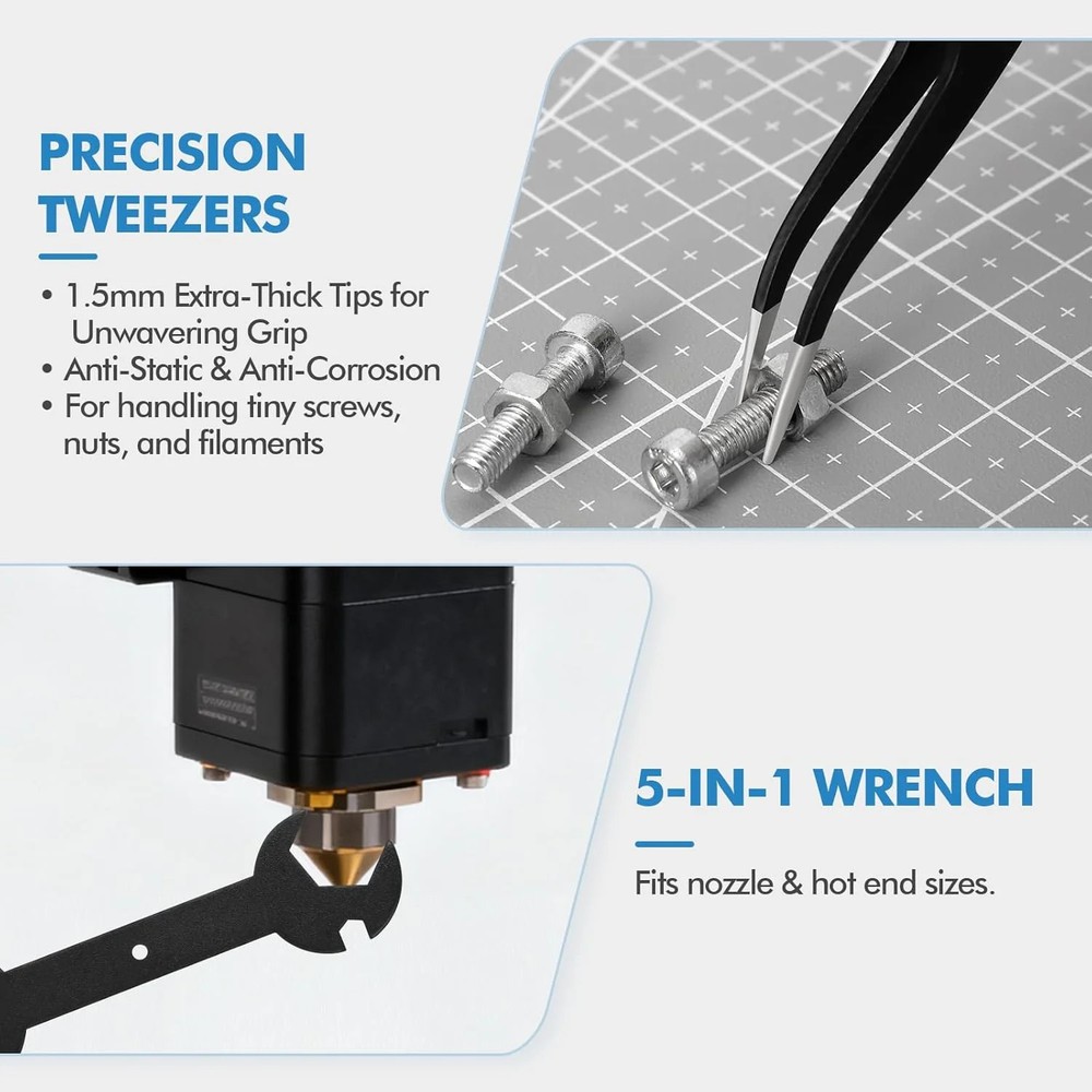 38PCS 3D Printer Tools, 3D Printer Tool Kit with Nozzle Cleaner, Scraper, Files,