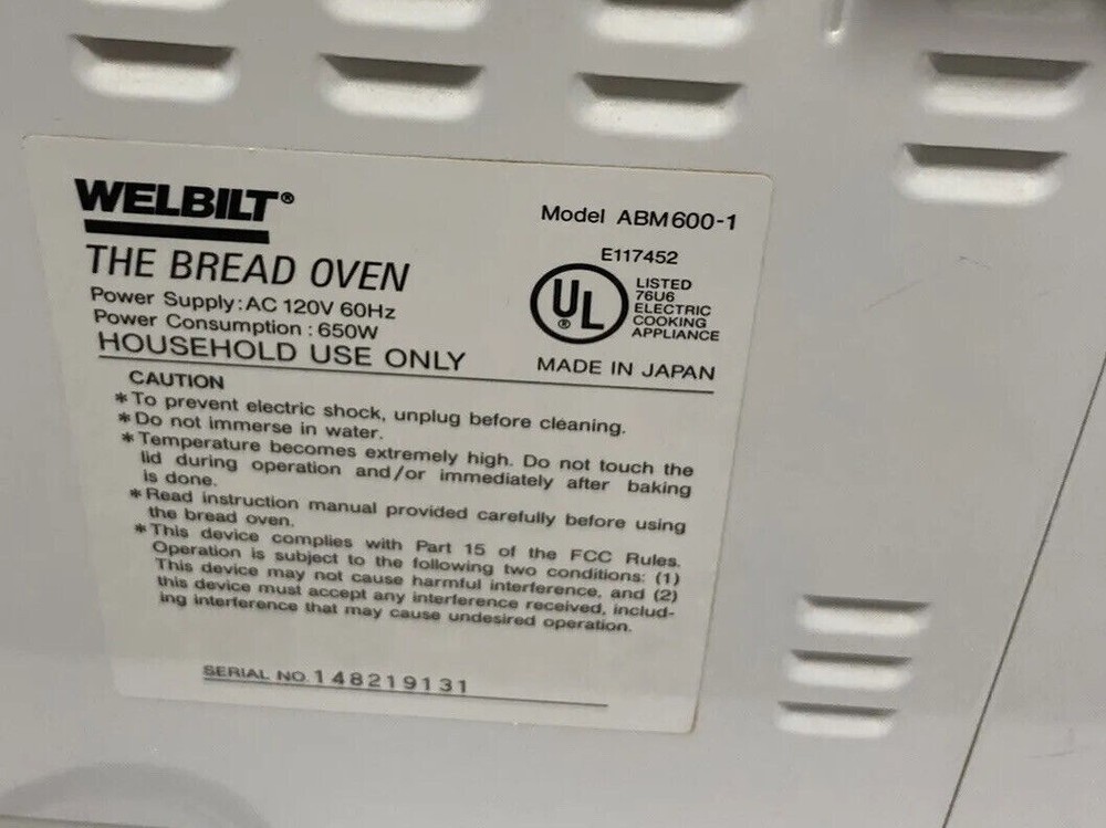 Electronic Control Panel for Welbilt Bread Machine ABM 600-1